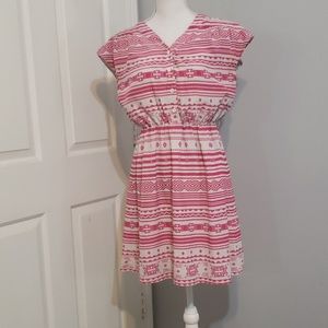 Francesca's Pink and White dress sz M